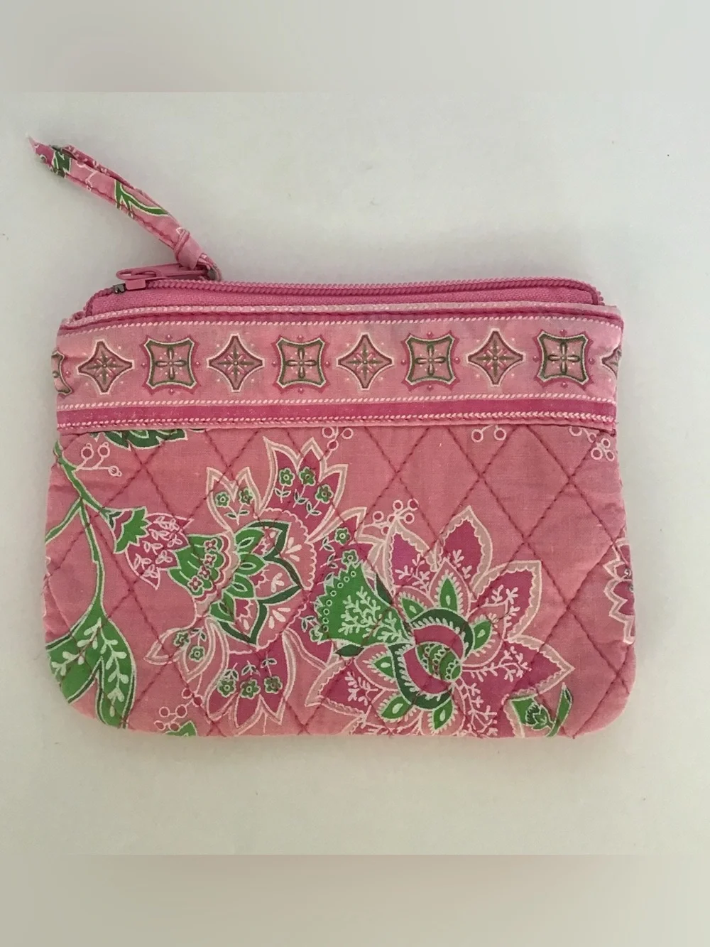 Tanya Lee Pink Quilted Floral Zip Pouch